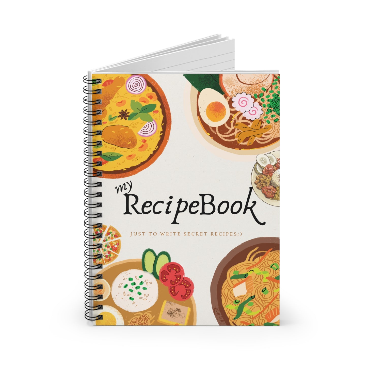 Spiral Notebook - Ruled Line Recipe Notebook